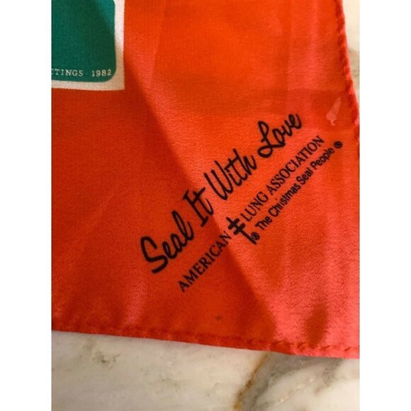 Christmas Scarf American Lung Association Santa Dog 1982 - Picture 5 of 7